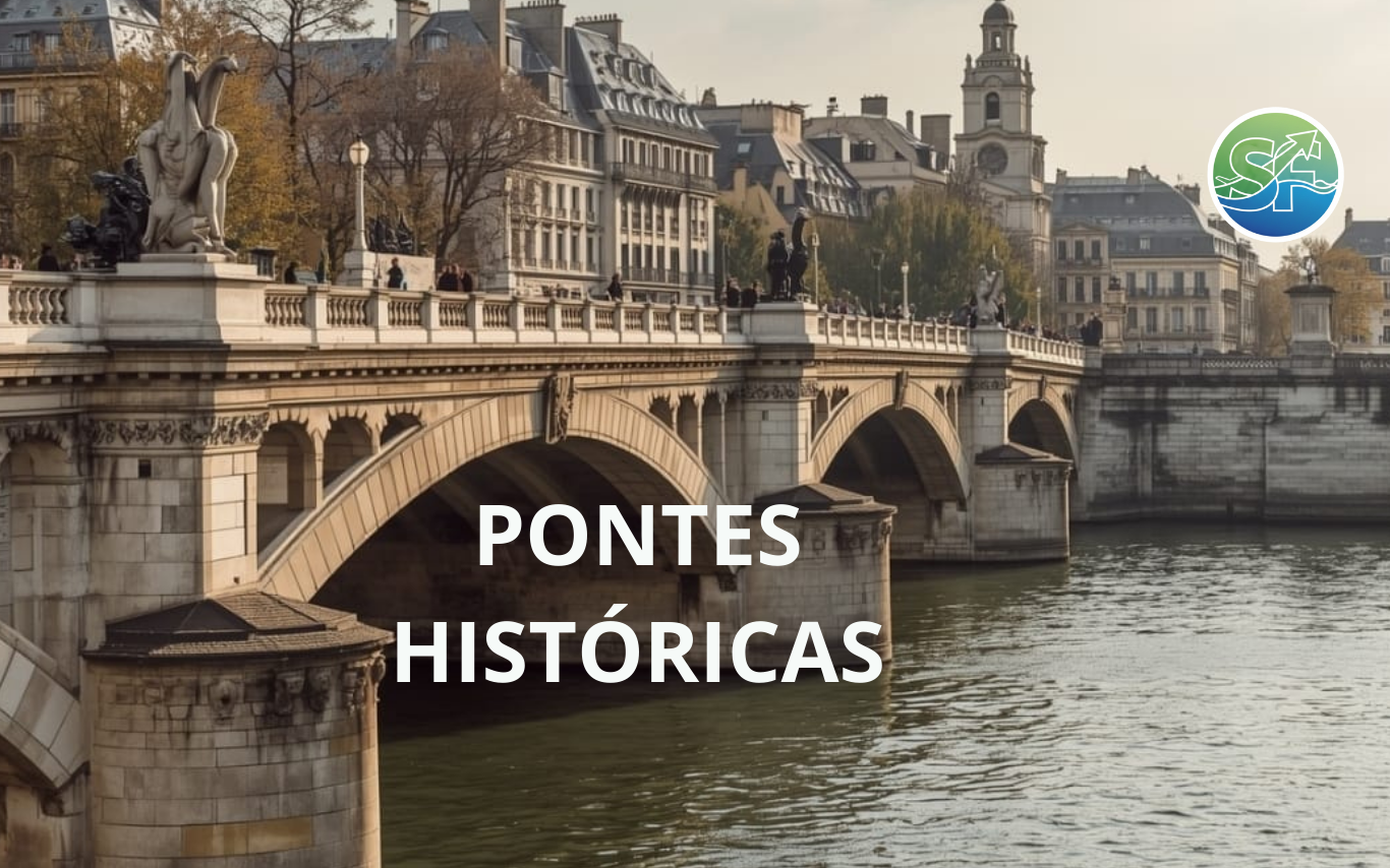 Os Segredos do Rio Sena: As Histórias que Fizeram Paris 3 Pontes históricas sobre o Rio Sena em Paris conectando bairros e séculos de história