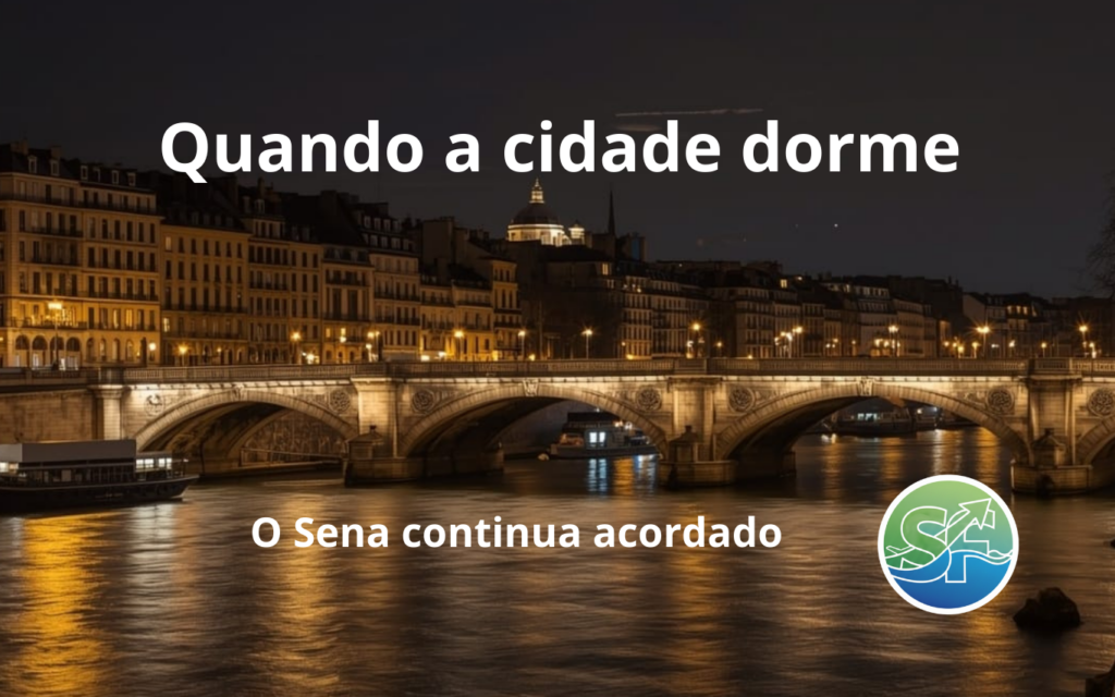 Os Segredos do Rio Sena: As Histórias que Fizeram Paris 5 Rio Sena à noite em Paris com luzes refletidas na água e clima romântico