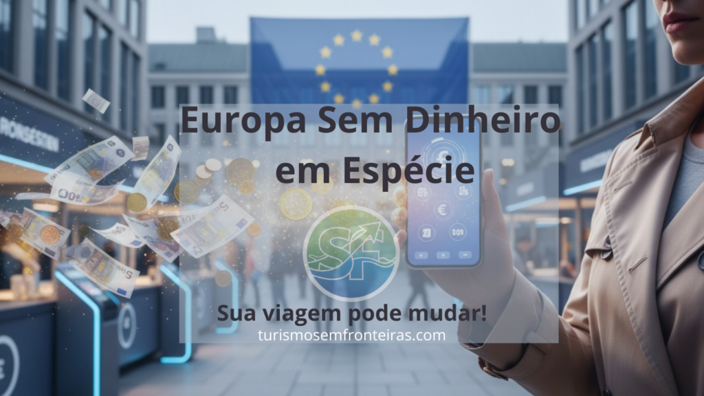 Traveller using a smartphone for contactless payment in Europe, illustrating the shift away from cash and the rise of digital payments for tourists in 2026.